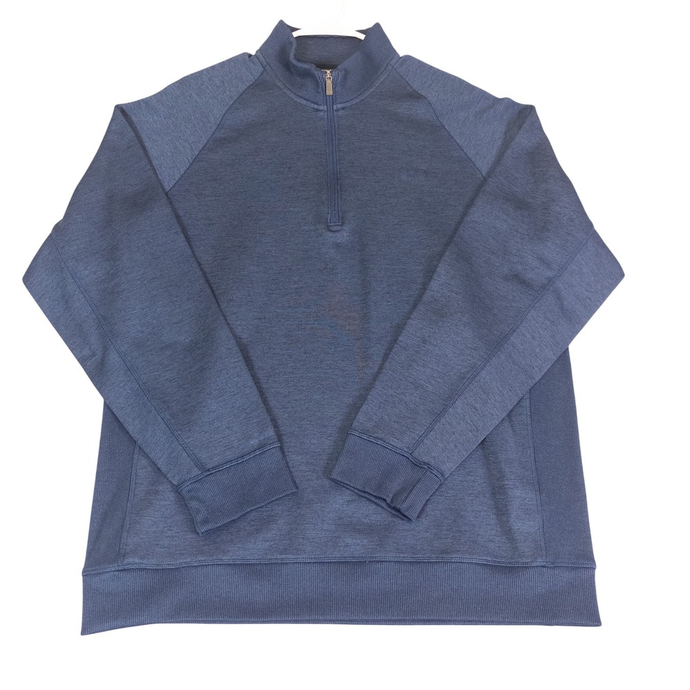 Under Armour ColdGear Mens XXL Navy Blue Heather 1/4 Zip Pullover Sweatshirt 2XL